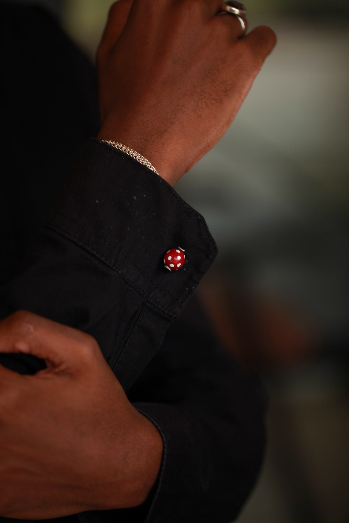 Raw Earth Cufflinks with Ghanaian Glass