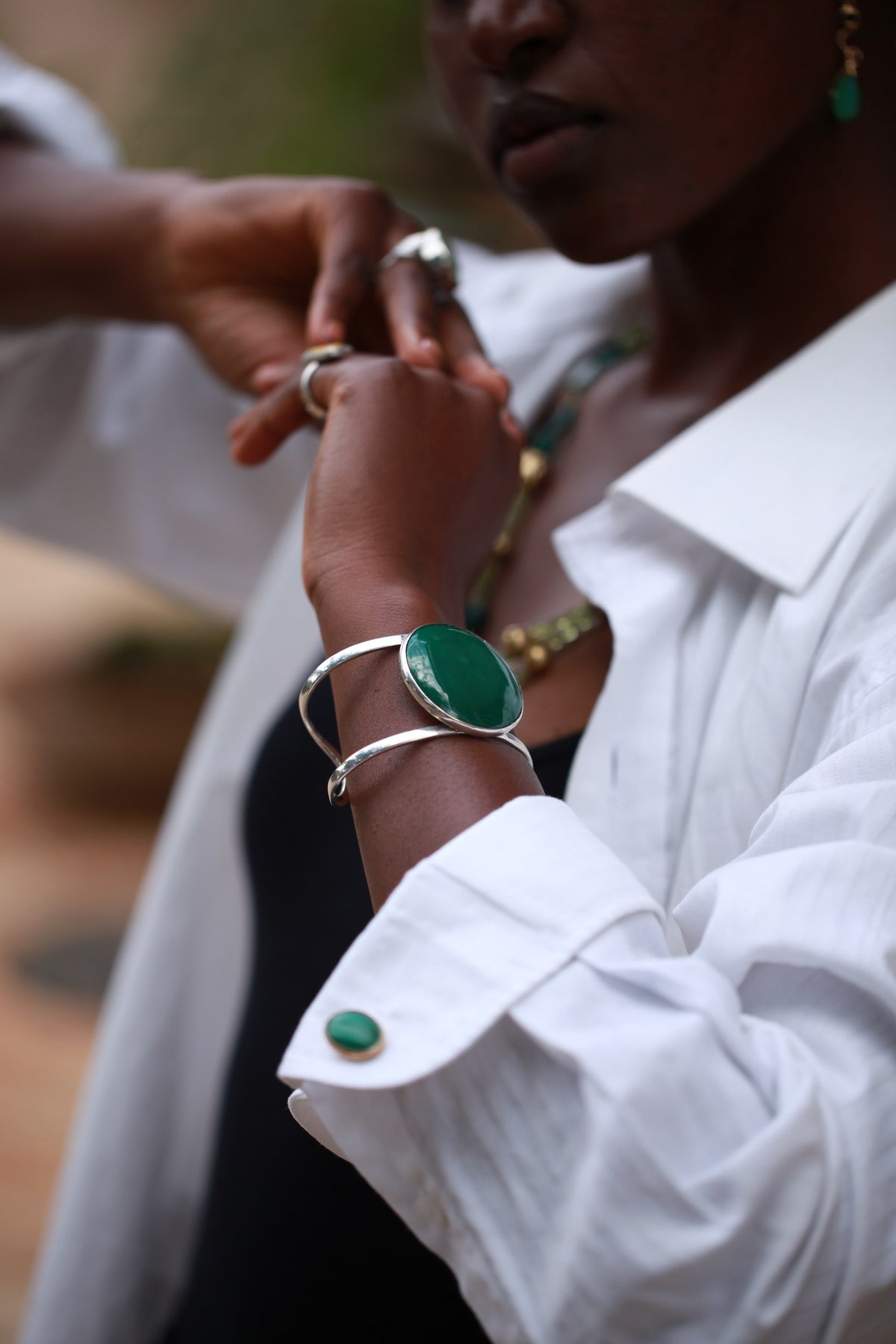 Raw Earth Bracelet with Malachite