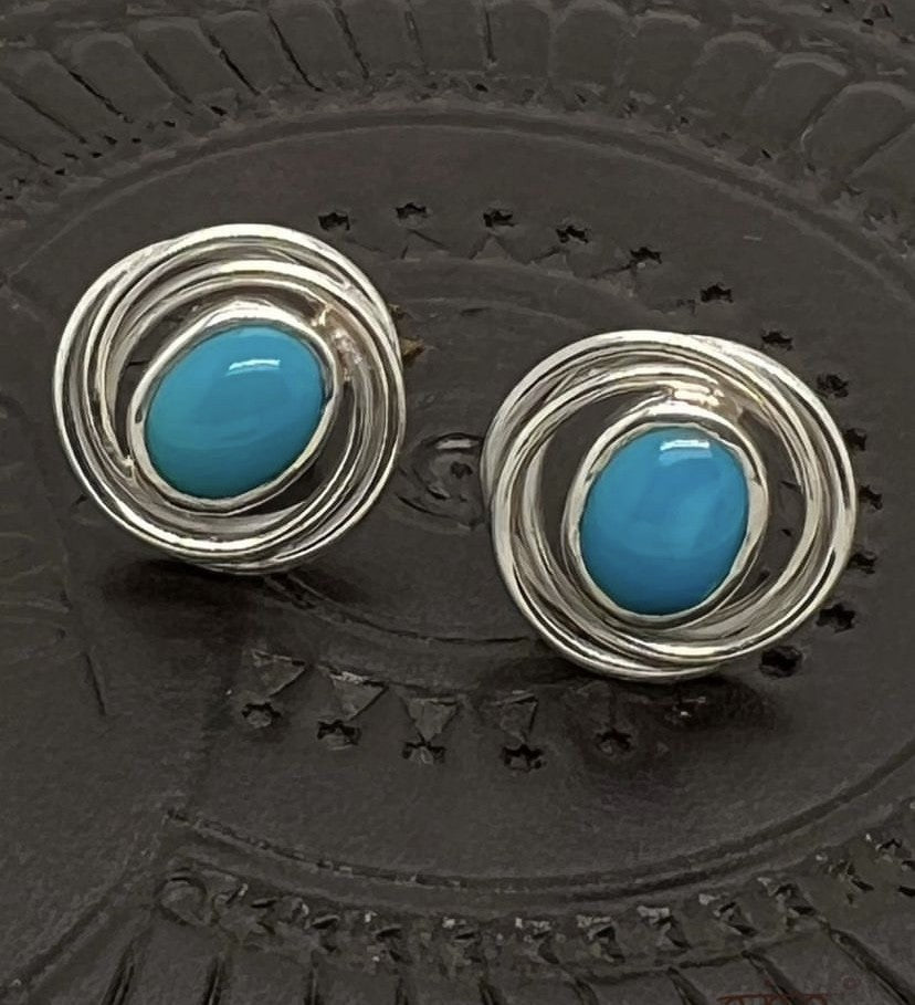 Sterling Silver Malaika Earrings with Turquoise