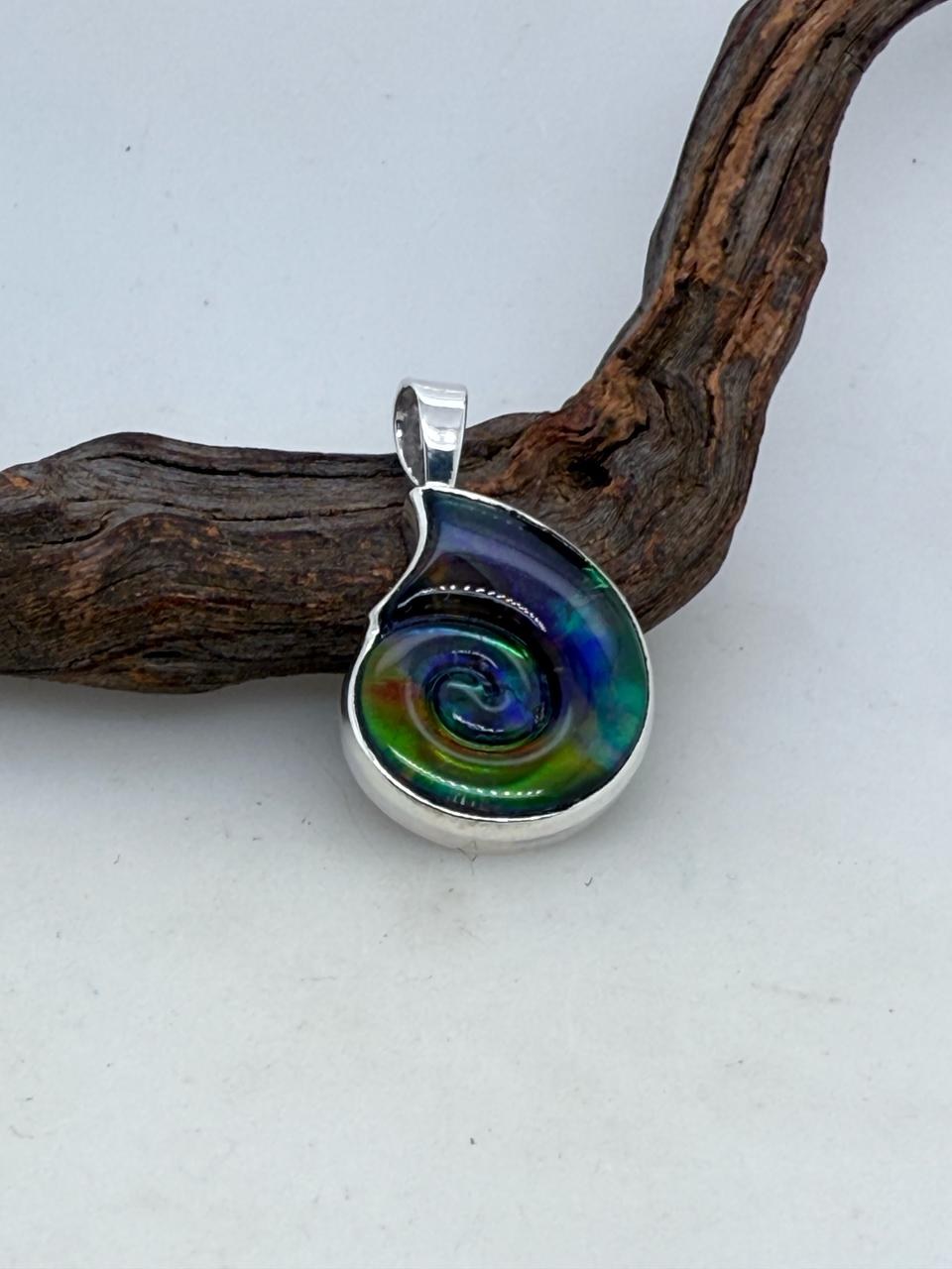 Fossil Ammolite Pendant