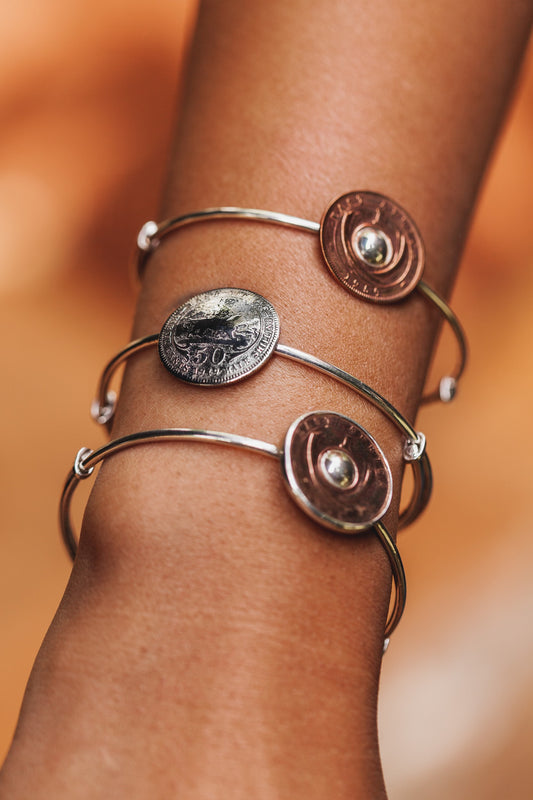 Old East African Coin and Silver Bracelet