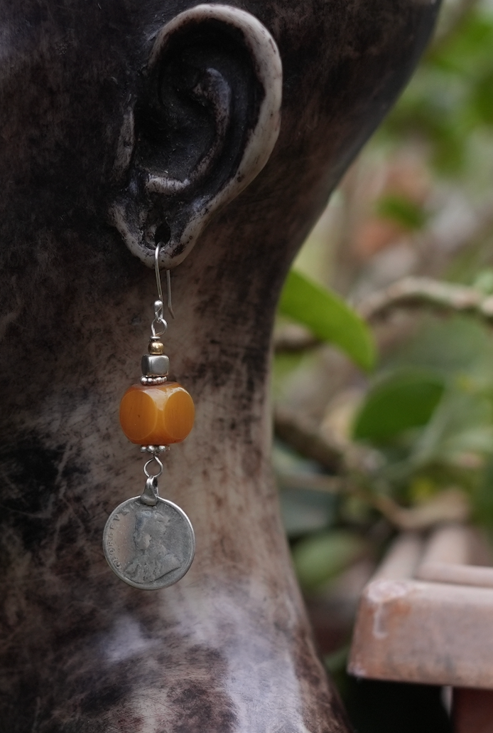 Antique Ambers coin Earrings