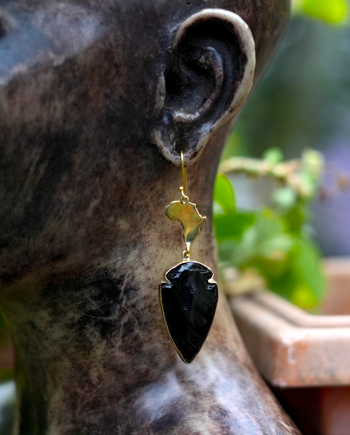Black and Brass  Earrings.