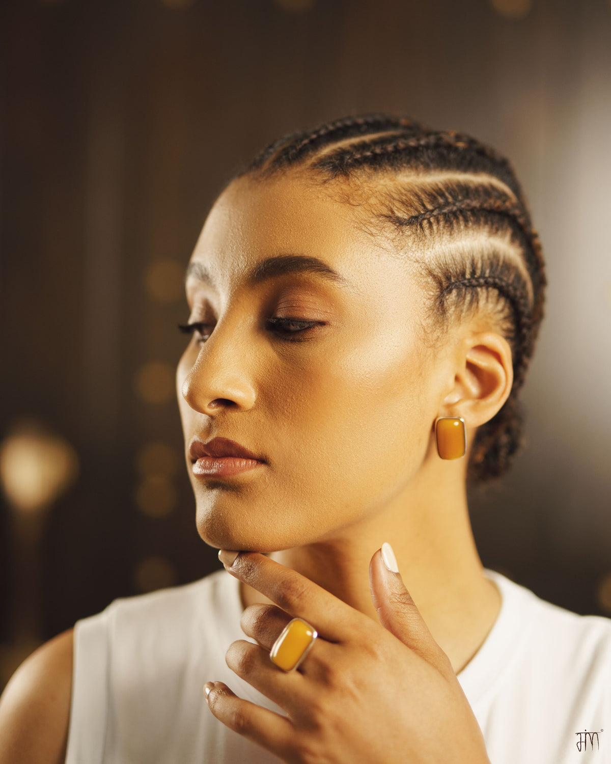 Raw Earth Earrings with African Yellow Amber