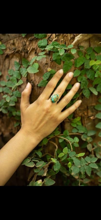 Refined Earth Ring with Turquoise