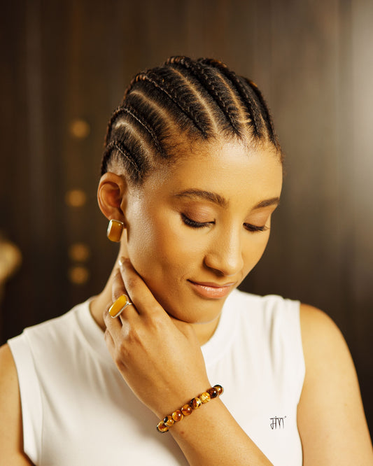 Raw Earth African Amber Stud Earrings