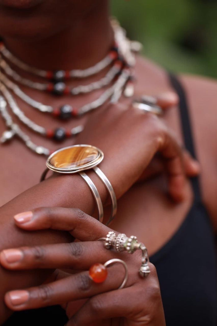 Refined Earth Malaika Bracelet with Tiger Eye