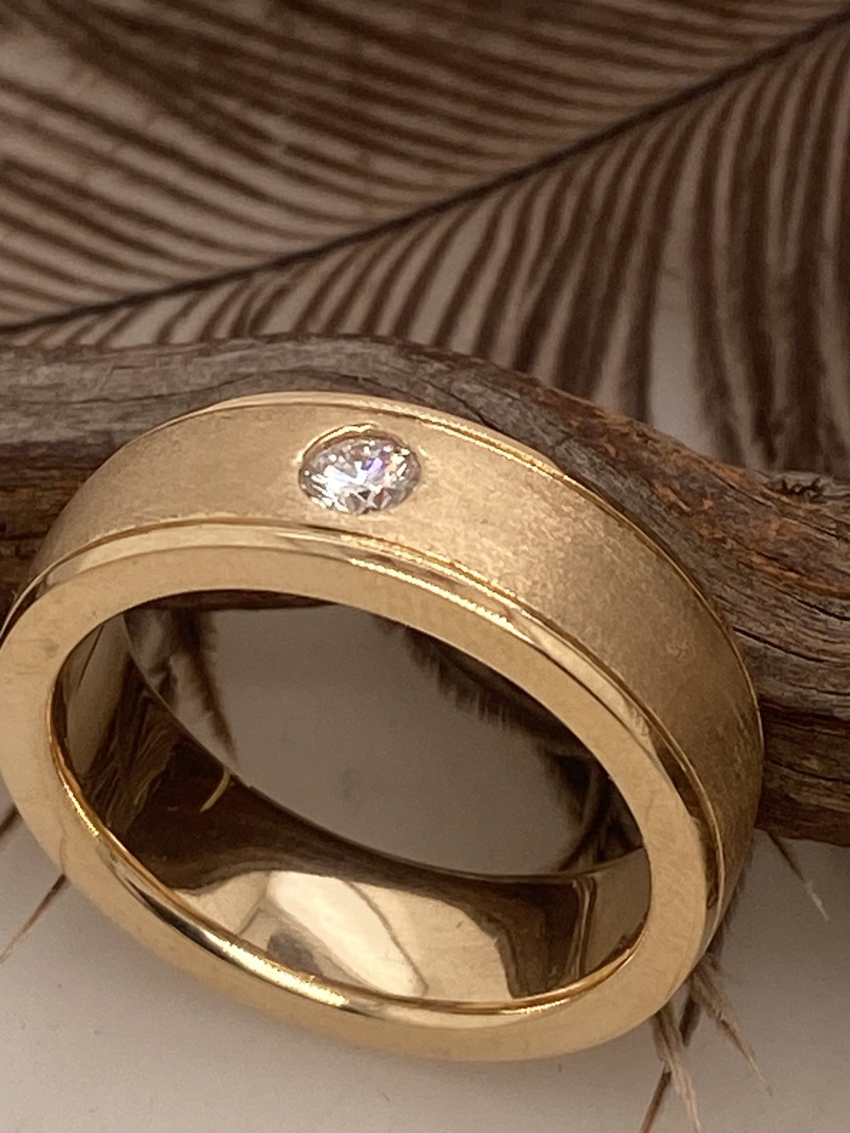 Suhani Gold Diamond Ring with Matte Finish