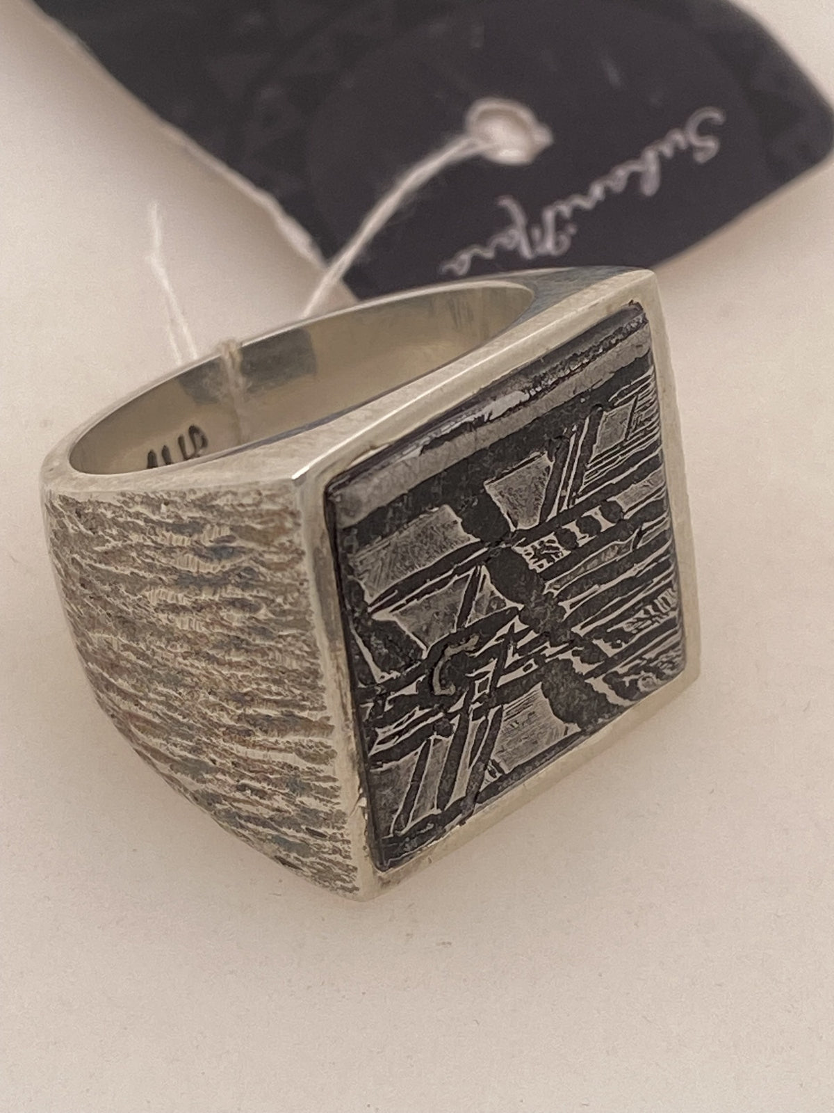 Aletai Meteorite Hammered Ring