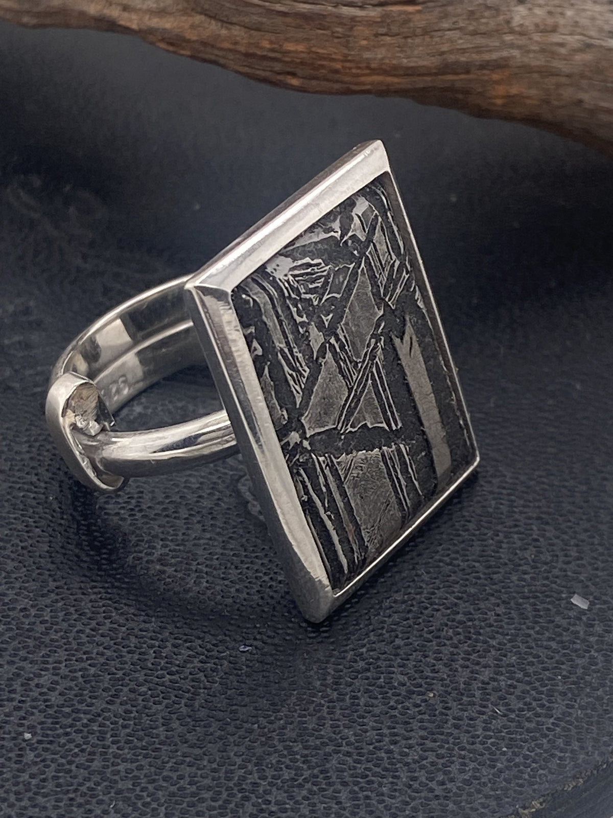Aletai Meteorite Rectangular Ring